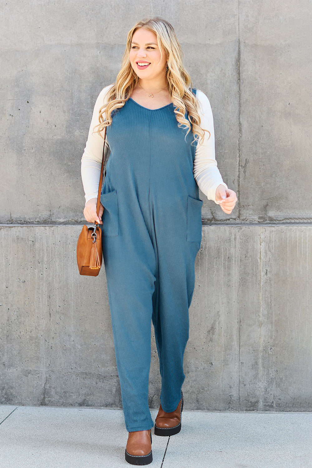 Double Take Full Size Sleeveless Straight Jumpsuit - AMIN Clothing 