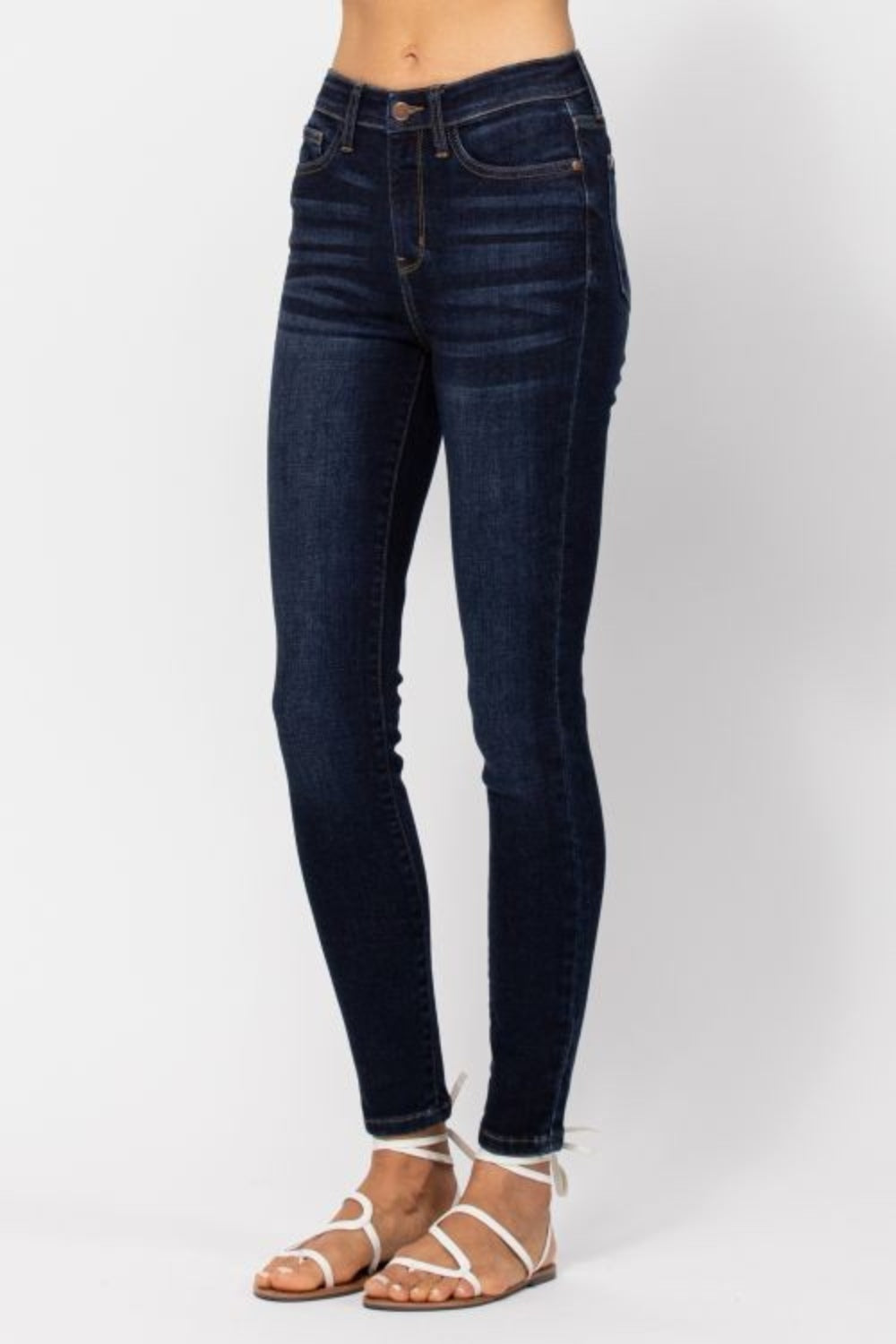 Judy Blue Full Size High Waist Handsand Skinny Jeans - AMIN Clothing 