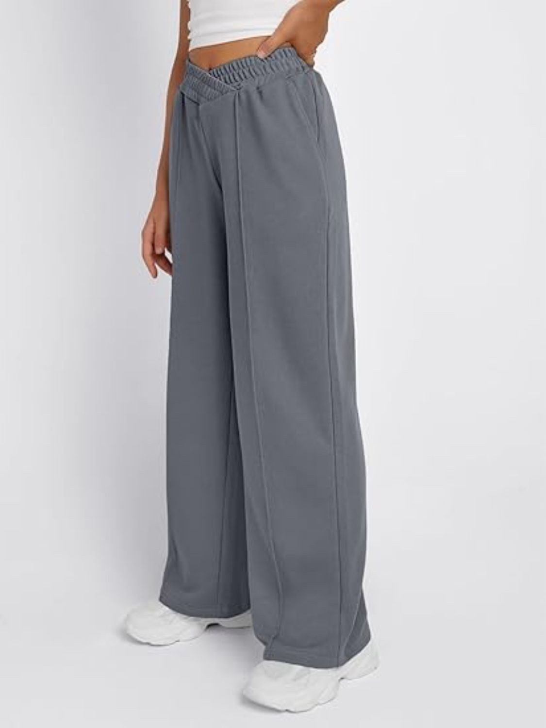 Elastic Waist Wide Leg Pants - AMIN Clothing 