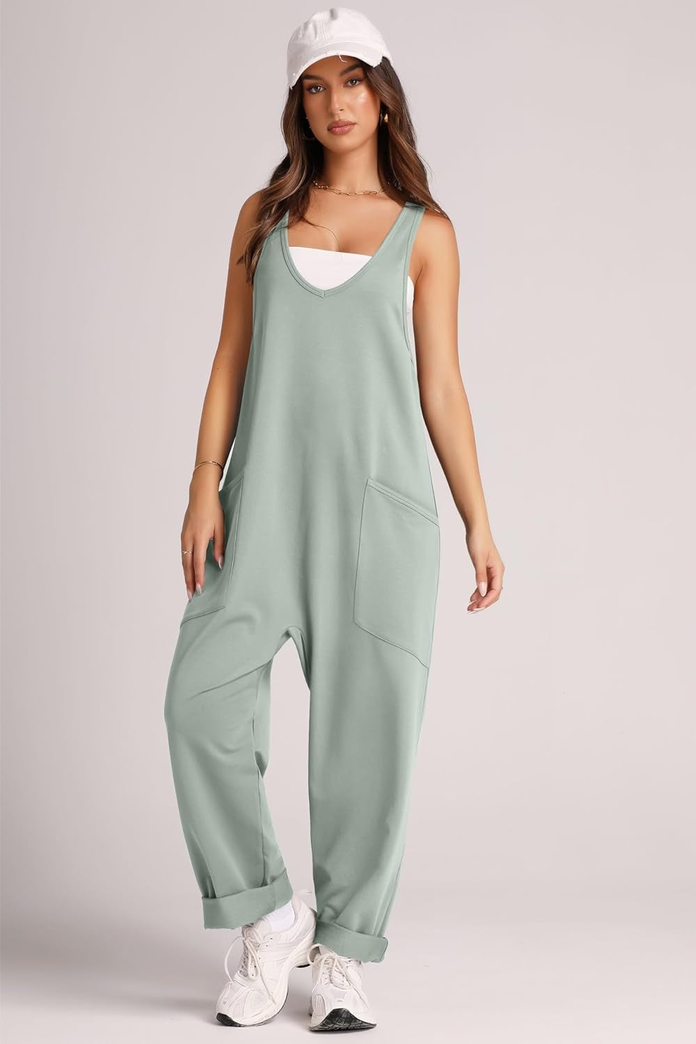 Lovelet Wide Strap Jumpsuit with Pockets - AMIN Clothing 