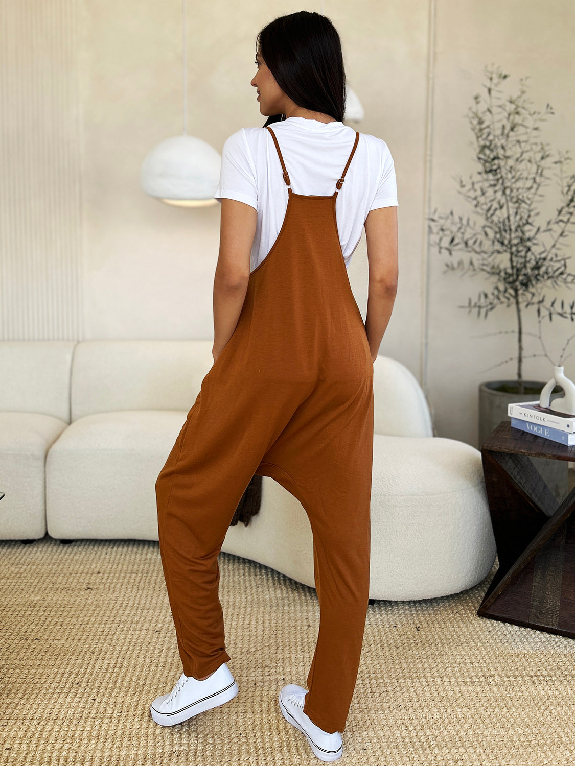 Double Take Full Size Sleeveless V-Neck Pocketed Jumpsuit - AMIN Clothing 