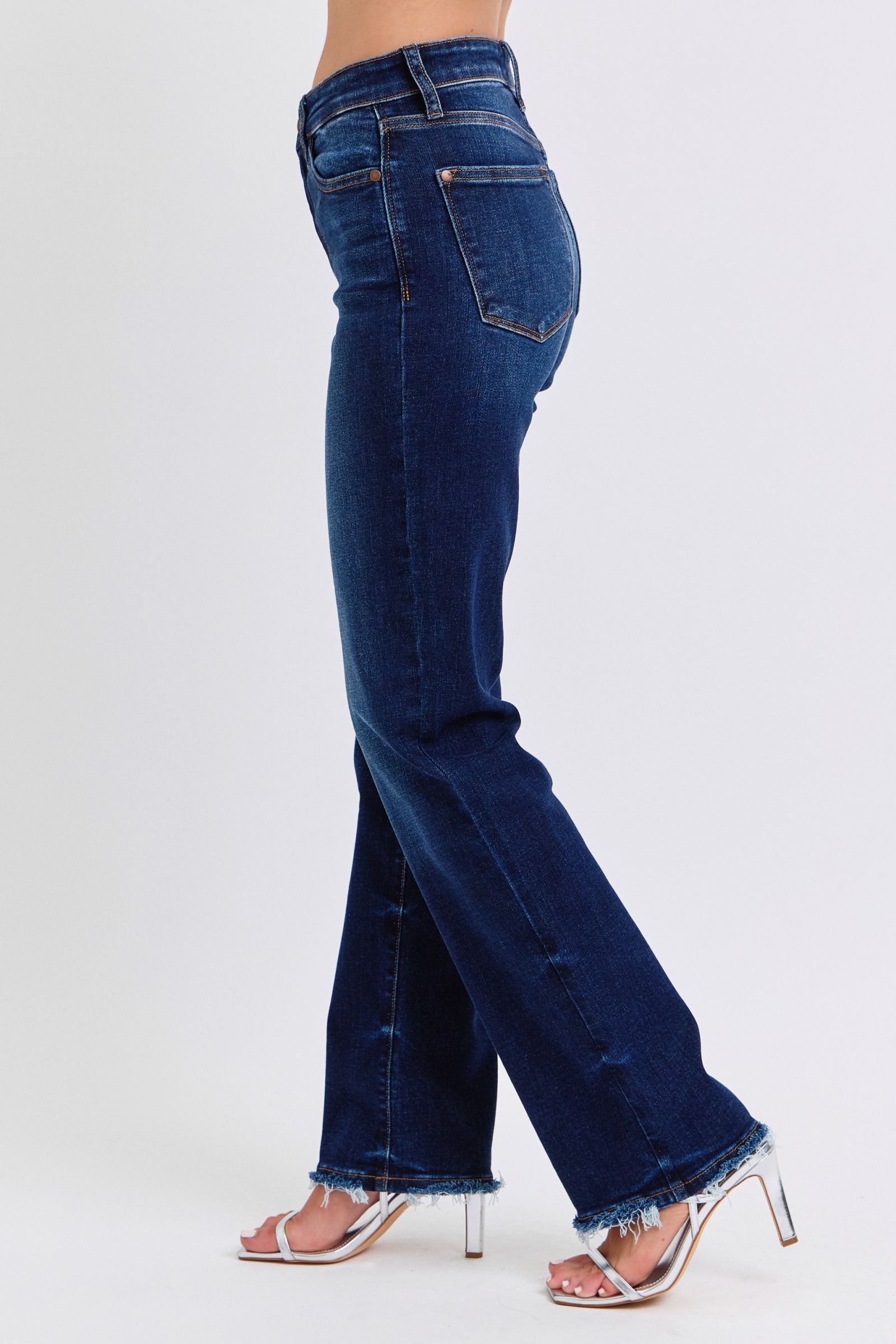 Judy Blue Full Size Raw Hem Straight Leg Jeans - AMIN Clothing 