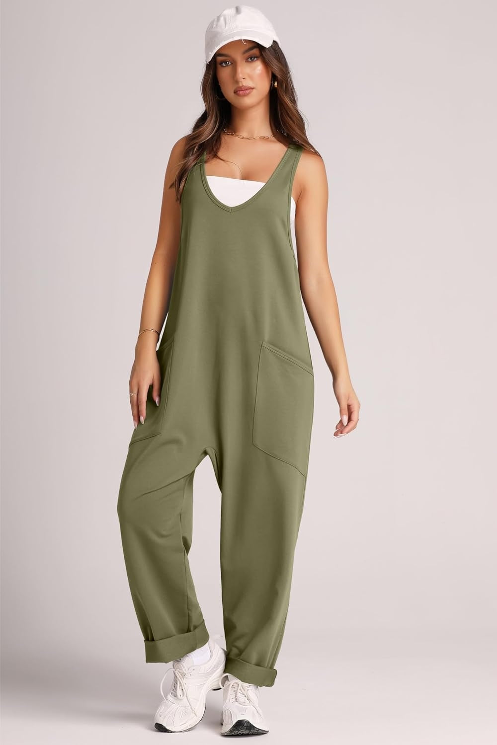 Lovelet Wide Strap Jumpsuit with Pockets - AMIN Clothing 