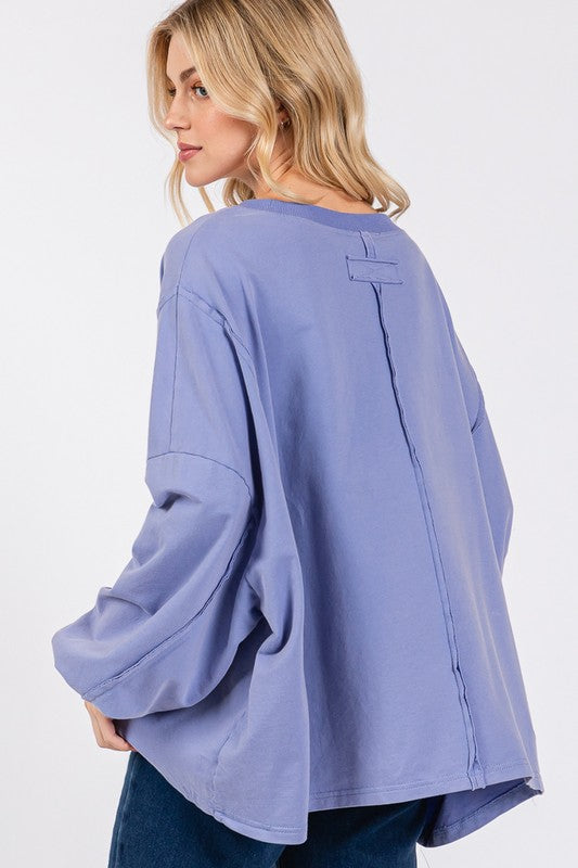 SAGE + FIG Flower Patch Dropped Shoulder Oversize Top - AMIN Clothing 