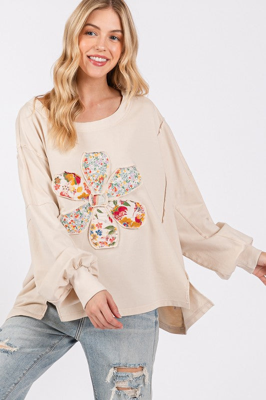 SAGE + FIG Flower Patch Dropped Shoulder Oversize Top - AMIN Clothing 