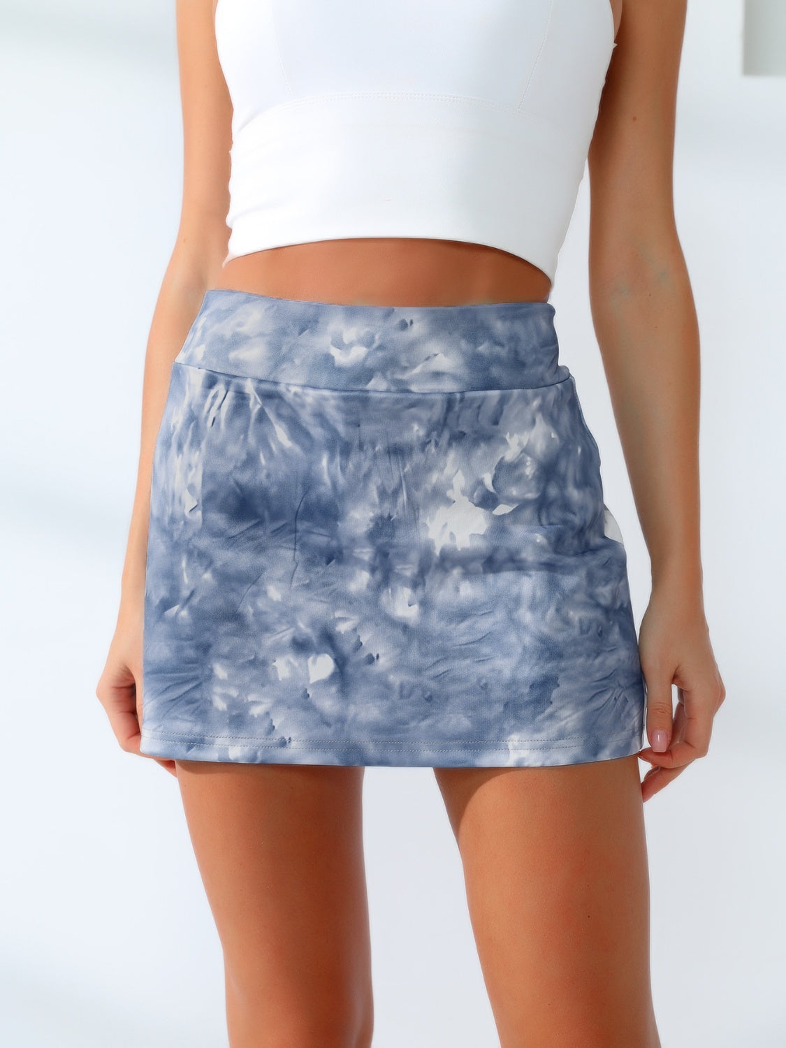 Quick-Dry Tie-Dye Wide Waistband Active Tennis Skirt - AMIN Clothing 