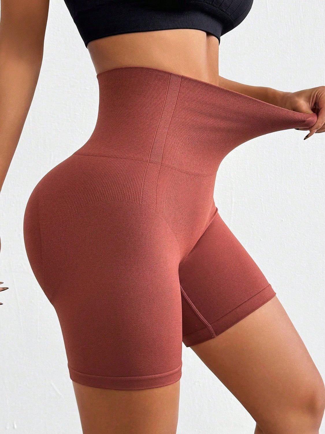 Seamless High Waist Active Shorts - AMIN Clothing 