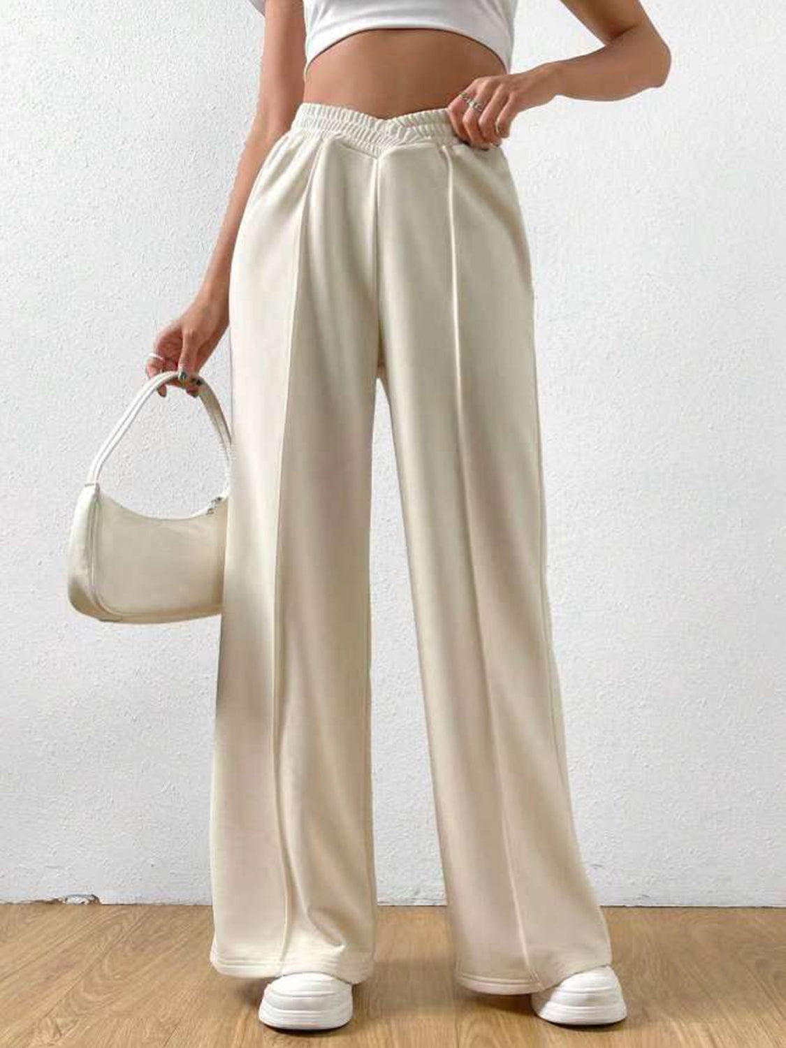 Elastic Waist Wide Leg Pants - AMIN Clothing 