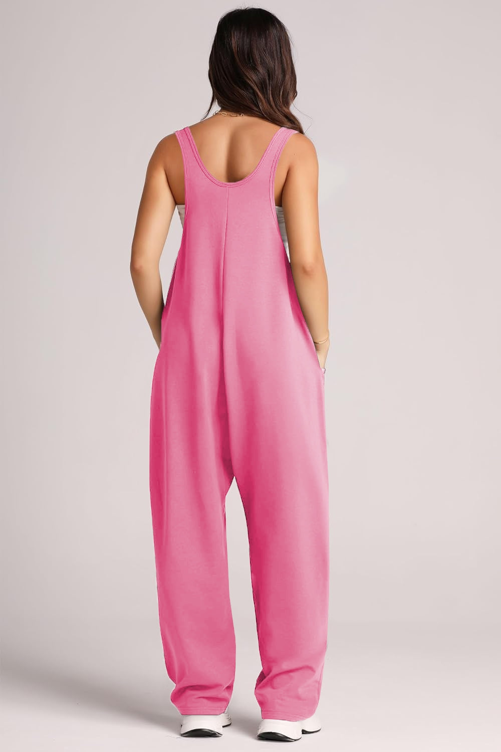 Lovelet Wide Strap Jumpsuit with Pockets - AMIN Clothing 