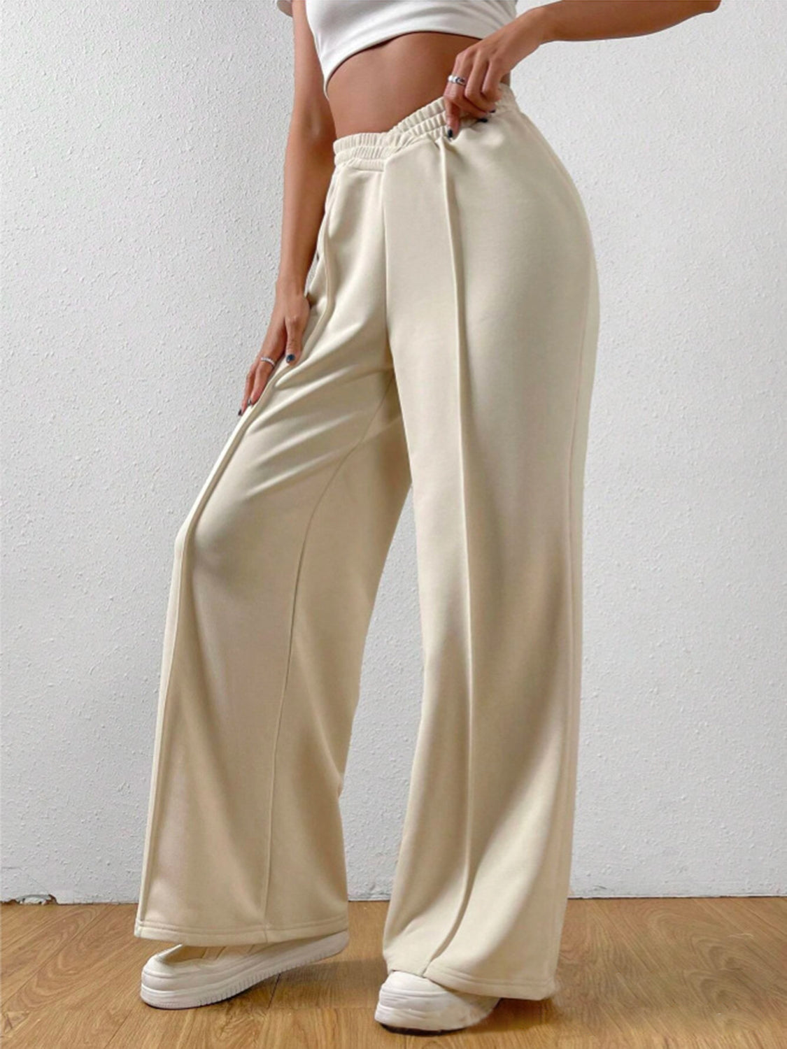 Elastic Waist Wide Leg Pants - AMIN Clothing 