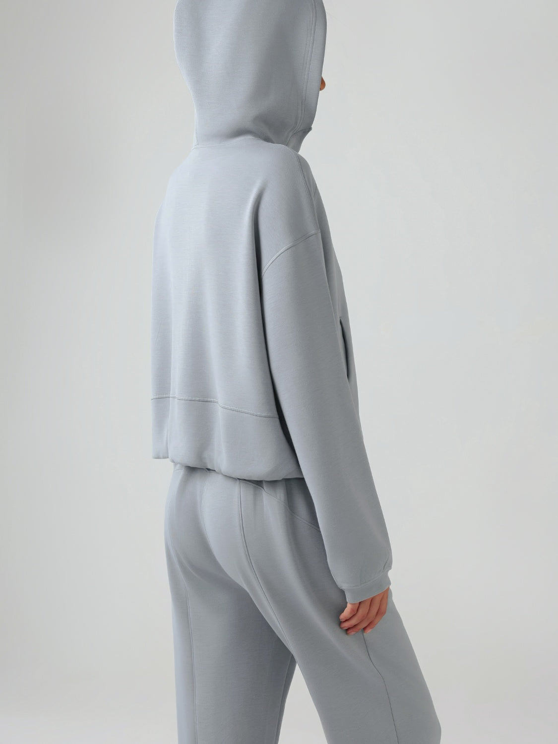 Millennia Zip Up Dropped Shouder Active Hooded - AMIN Clothing 