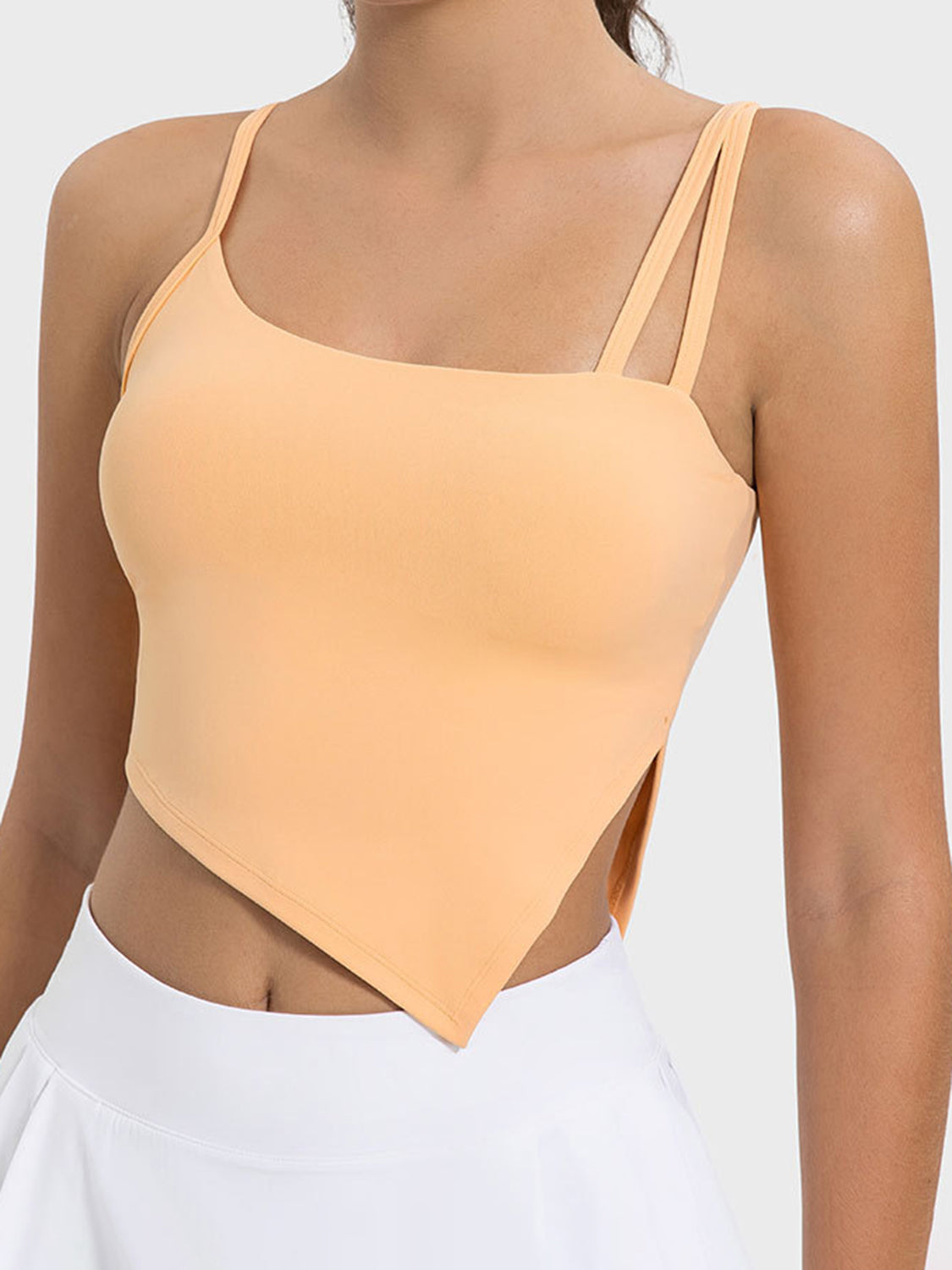 Millennia Slit Asymmetrical Neck Active Cami - AMIN Clothing 