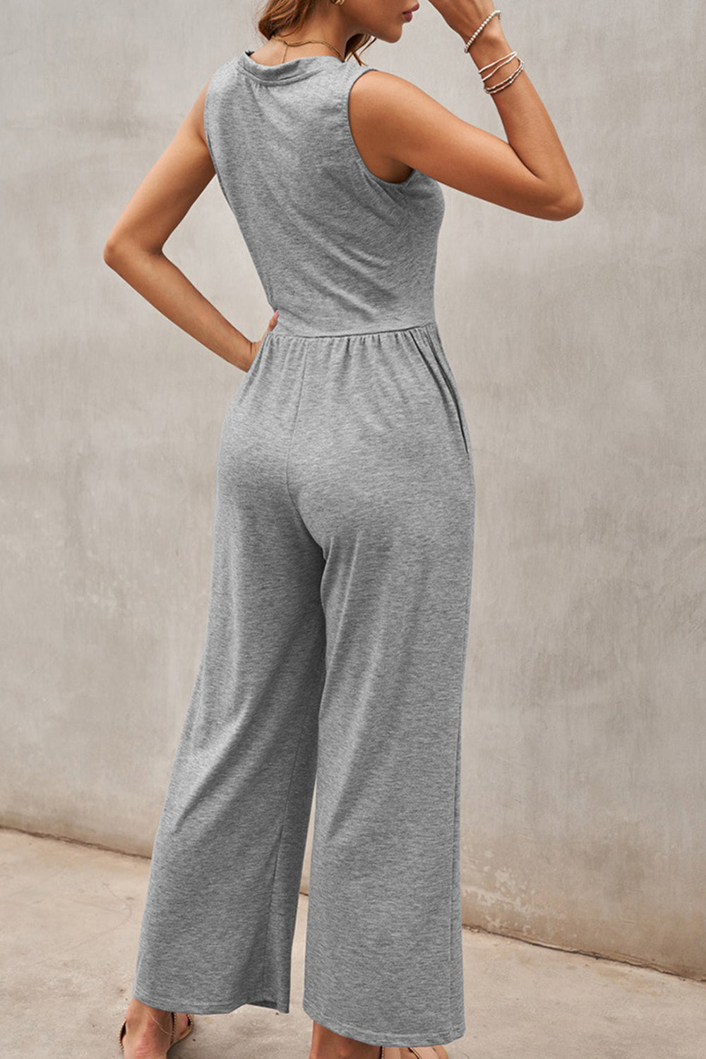 Full Size Scoop Neck Wide Strap Jumpsuit - AMIN Clothing 