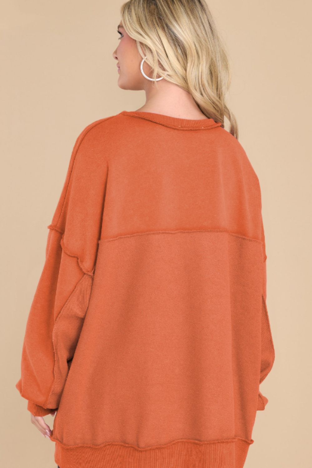 Exposed Seam Long Sleeve Sweatshirt - AMIN Clothing 