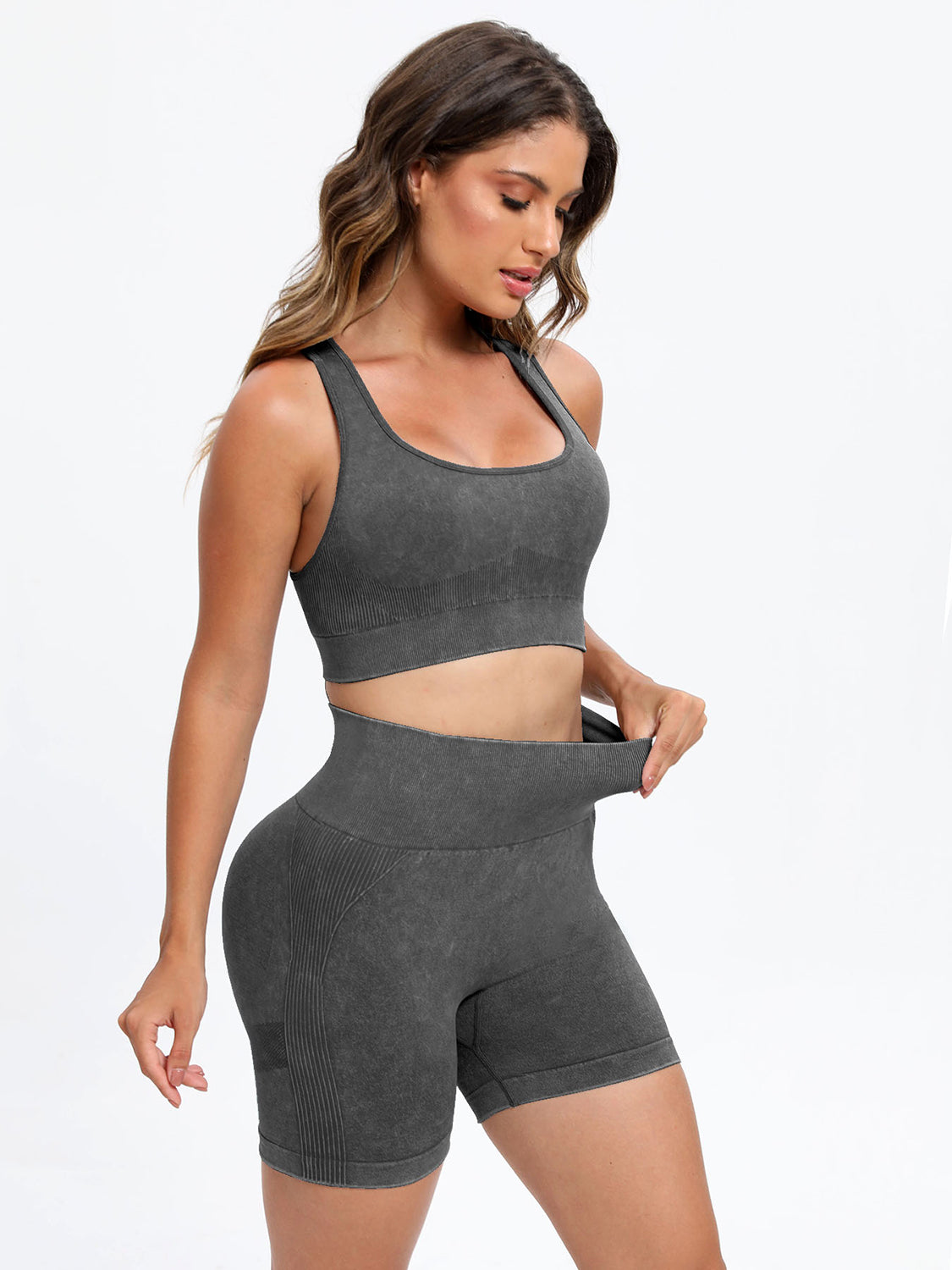 Scoop Neck Wide Strap Top and Shorts Active Set - AMIN Clothing 