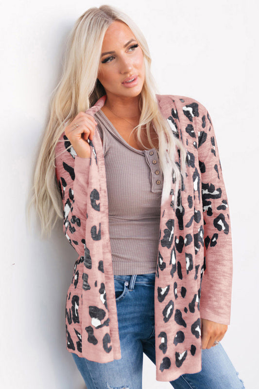 Printed Long Sleeve Cardigan - AMIN Clothing 