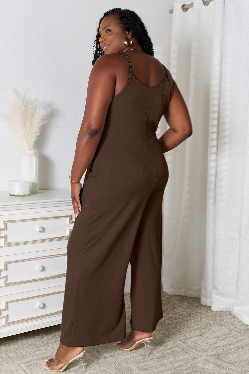 Basic Bae Full Size Spaghetti Strap V-Neck Jumpsuit - AMIN Clothing 