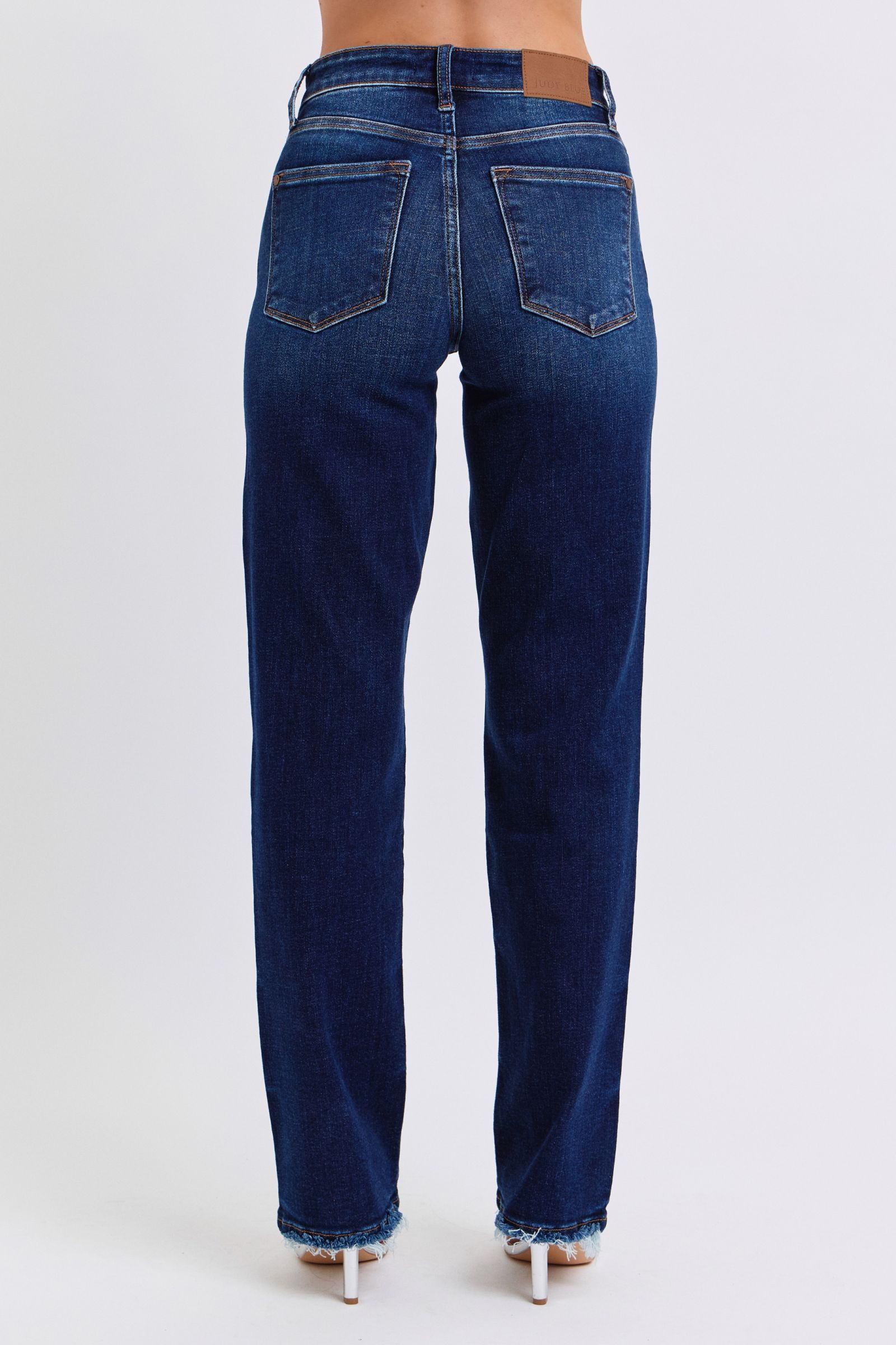 Judy Blue Full Size Raw Hem Straight Leg Jeans - AMIN Clothing 