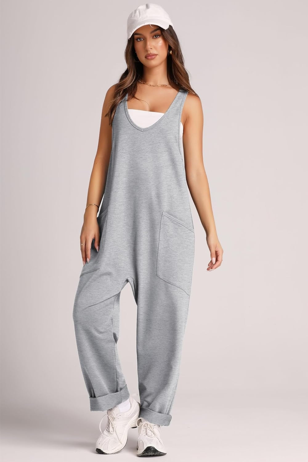 Lovelet Wide Strap Jumpsuit with Pockets - AMIN Clothing 