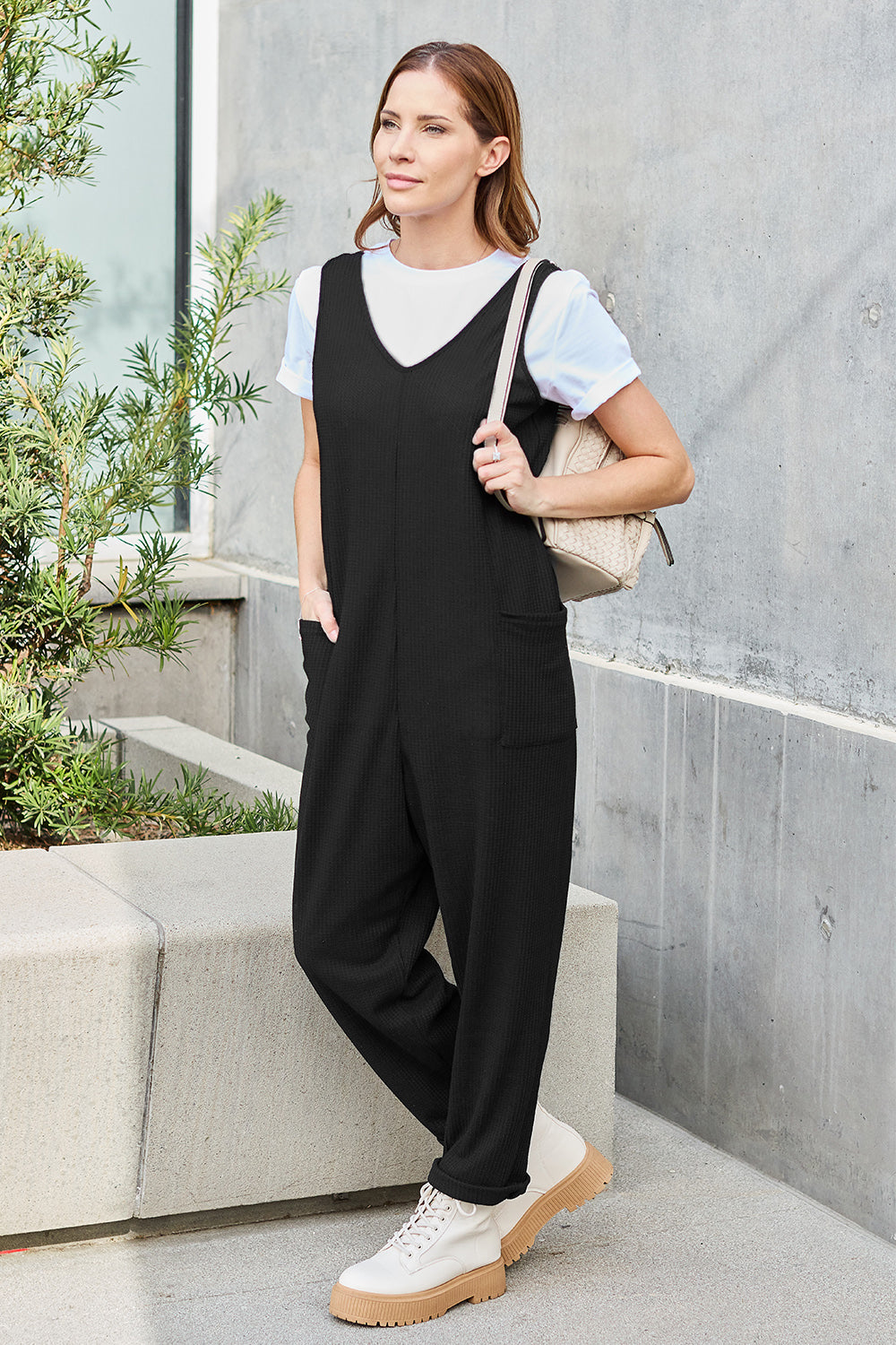 Double Take Full Size Sleeveless Straight Jumpsuit - AMIN Clothing 