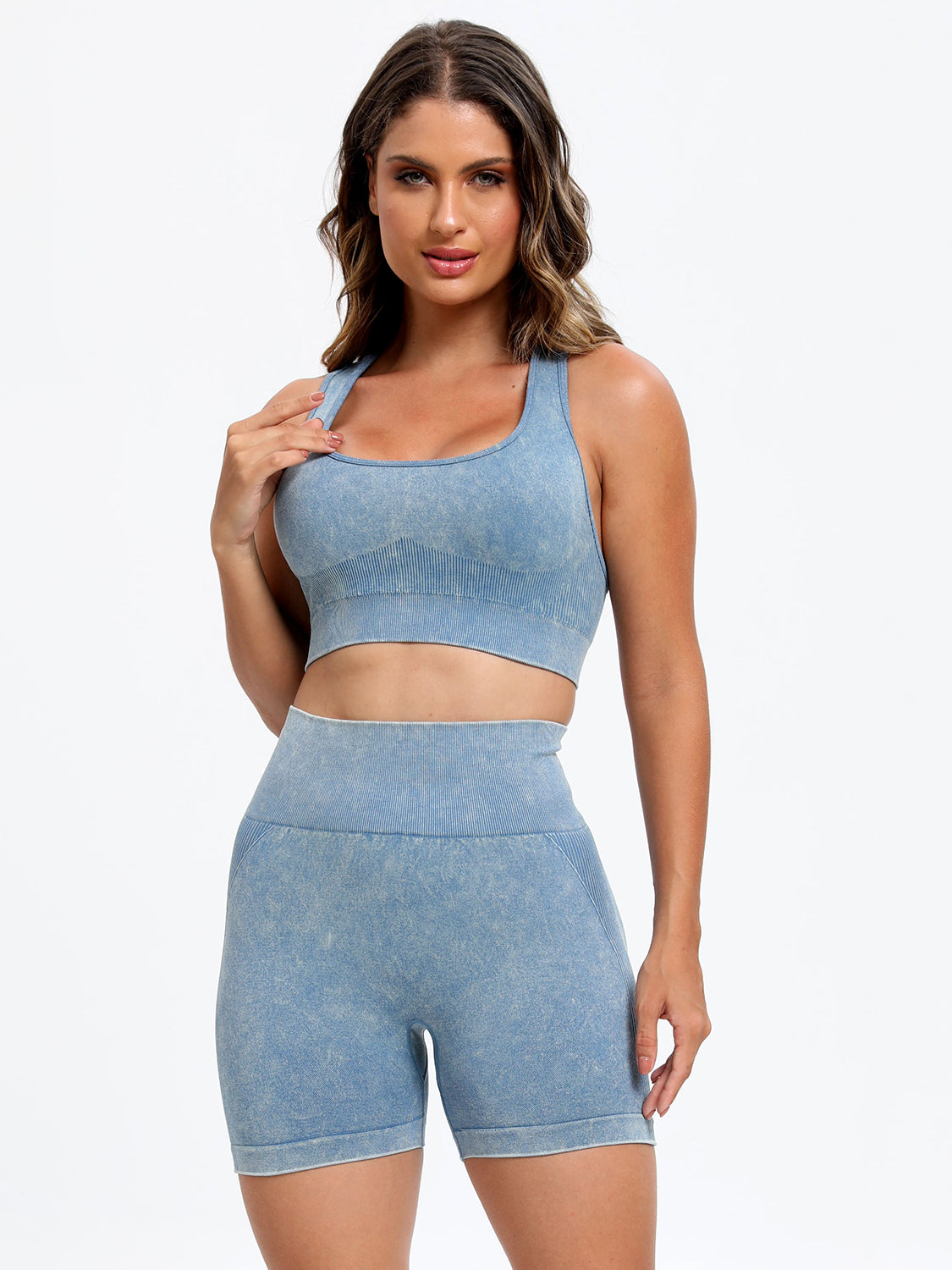 Scoop Neck Wide Strap Top and Shorts Active Set - AMIN Clothing 