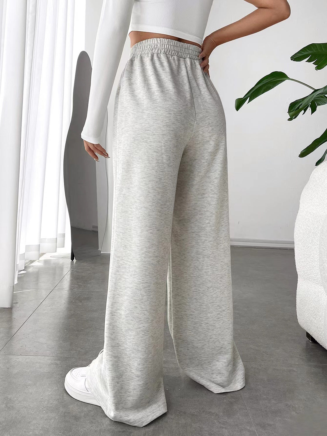 Elastic Waist Wide Leg Pants - AMIN Clothing 