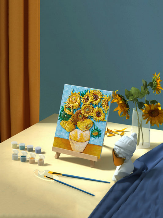 Relief Van Gogh's Sunflowers DIY 3D Oil Painting Kit - AMIN Clothing 