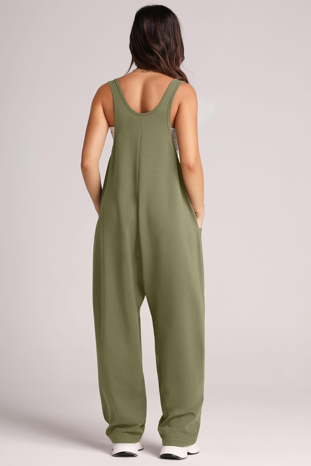 Lovelet Wide Strap Jumpsuit with Pockets - AMIN Clothing 