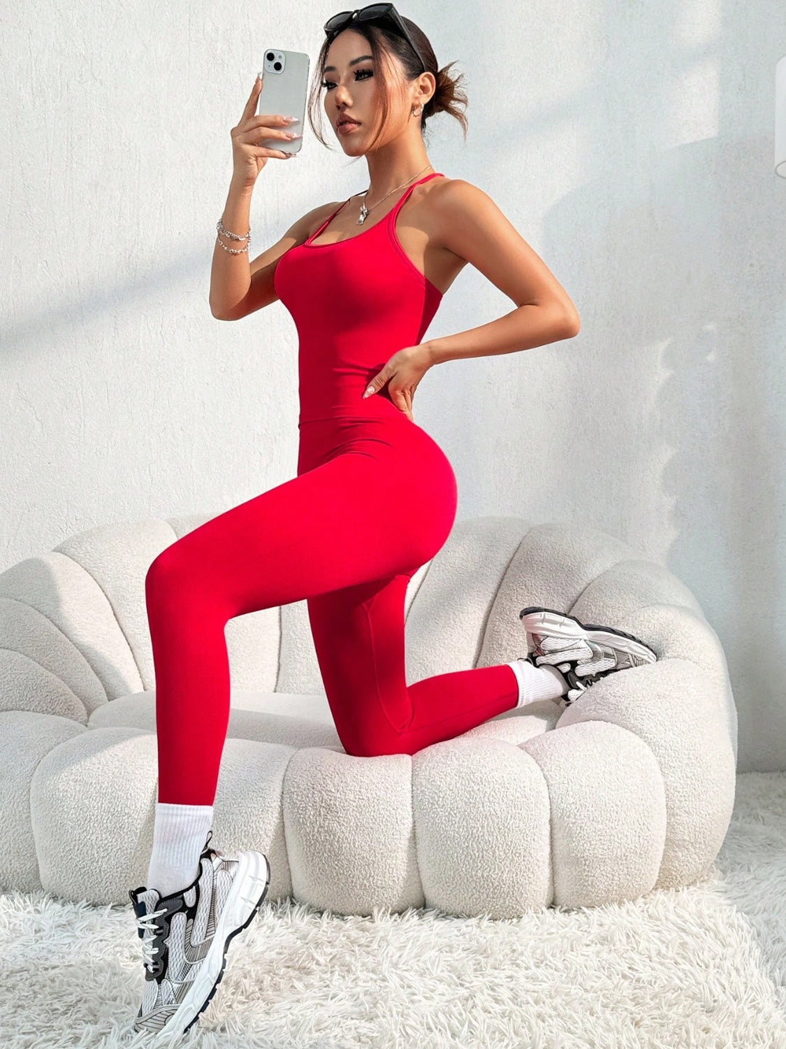 Scoop Neck Top and Pants Active Set - AMIN Clothing 