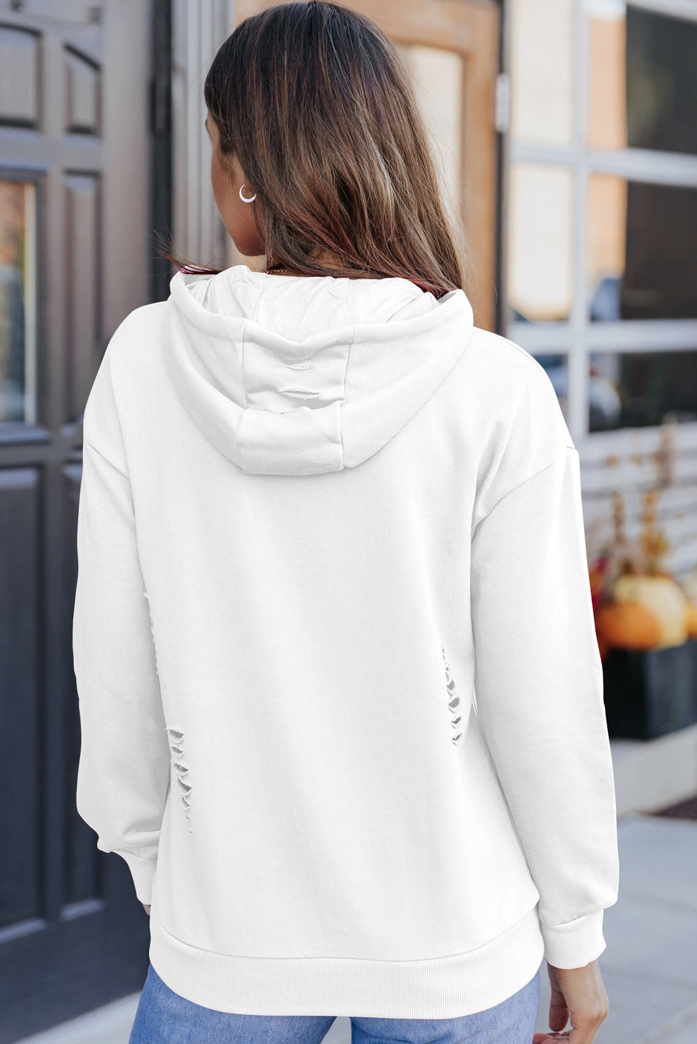 Cutout Dropped Shoulder Hoodie - AMIN Clothing 