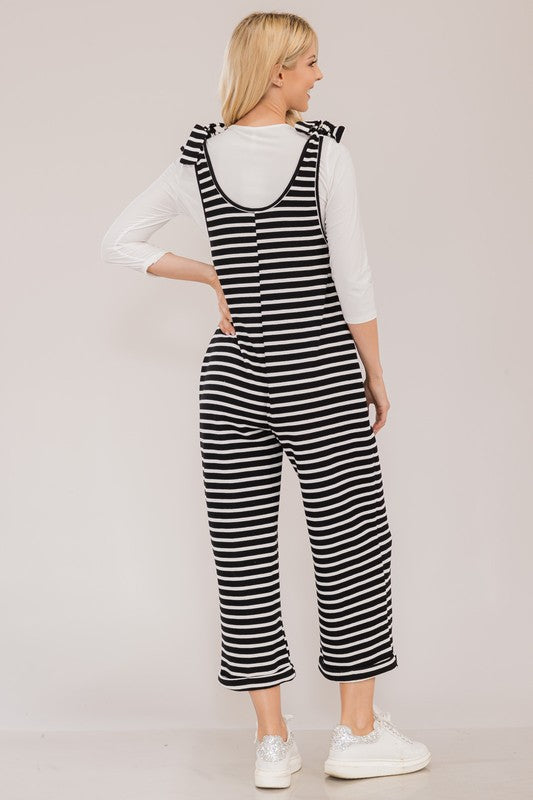 Celeste Full Size Striped Scoop Neck Overalls with Pockets - AMIN Clothing 