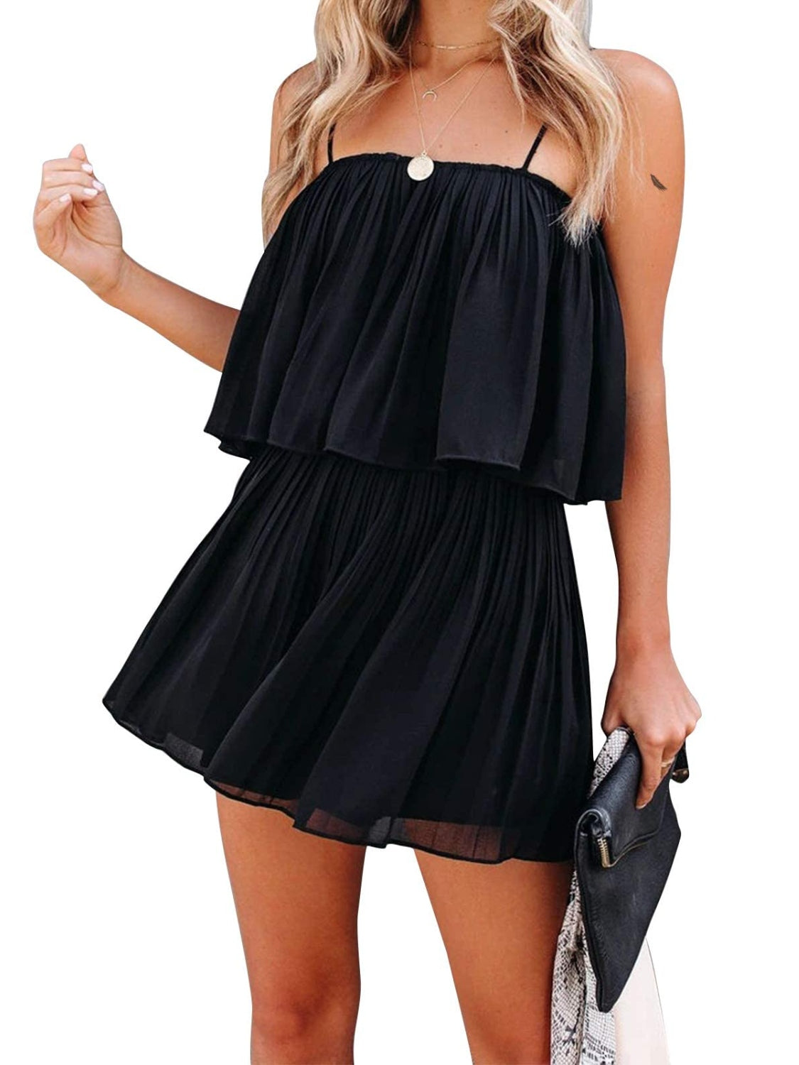 Ruched Spaghetti Strap Romper - AMIN Clothing 