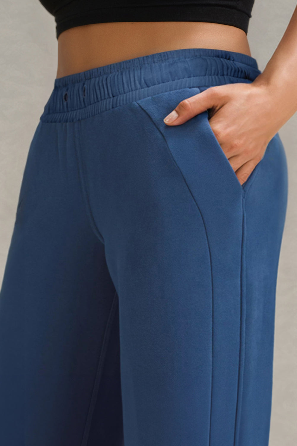 Drawstring Wide Leg Active Pants - AMIN Clothing 