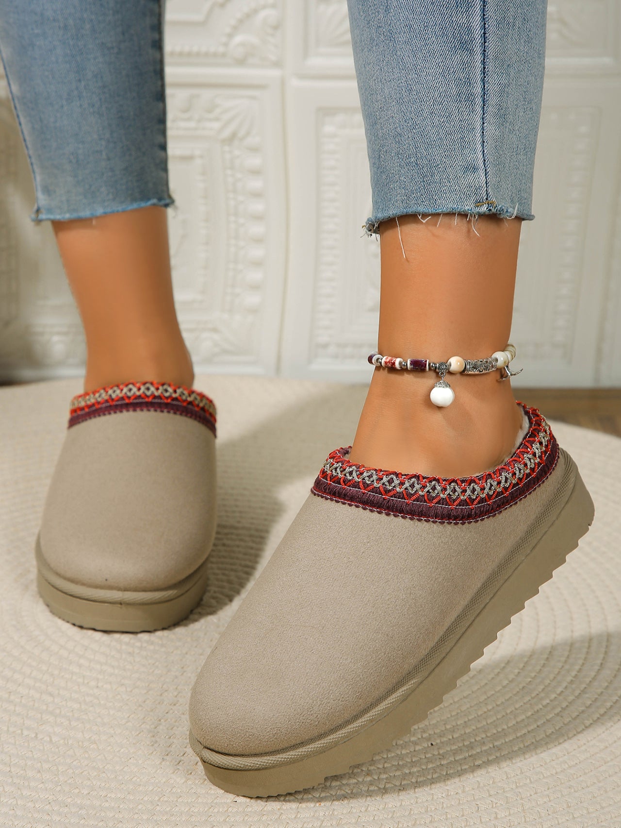 Round Toe Platform Slippers - AMIN Clothing 