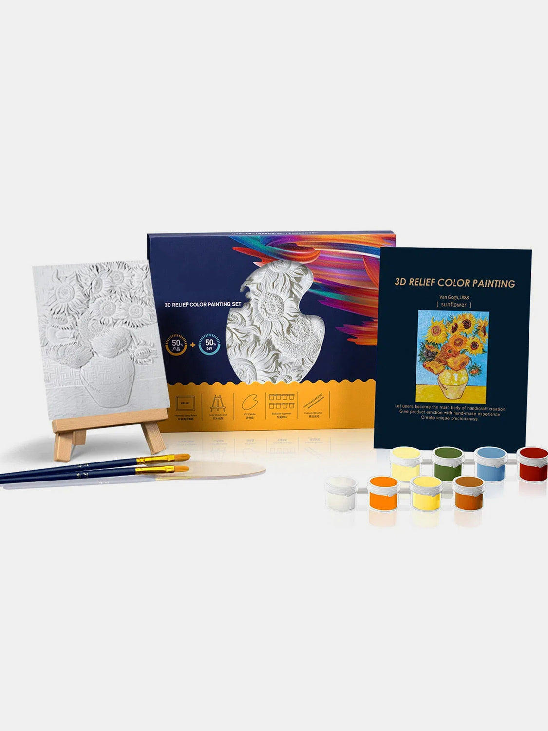 Relief Van Gogh's Sunflowers DIY 3D Oil Painting Kit - AMIN Clothing 