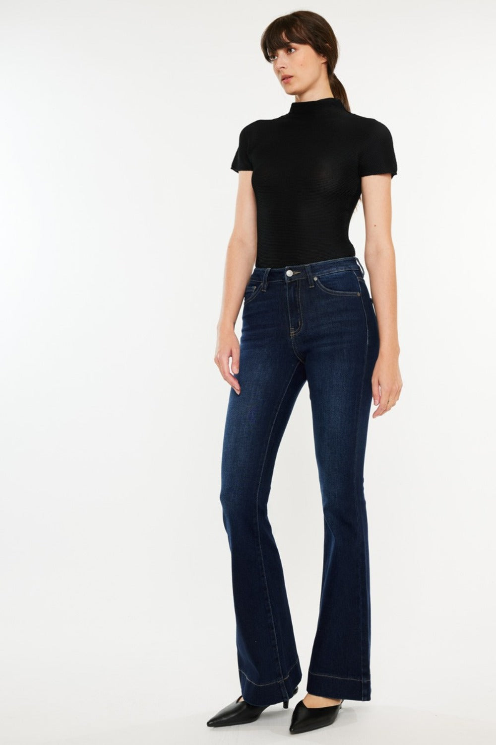 Kancan High Rise Slim Flare Jeans - AMIN Clothing 