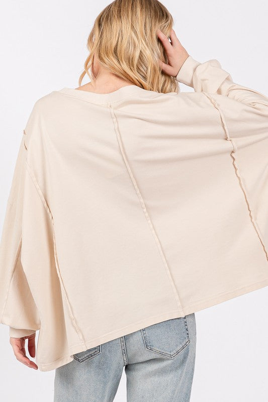 SAGE + FIG Flower Patch Dropped Shoulder Oversize Top - AMIN Clothing 