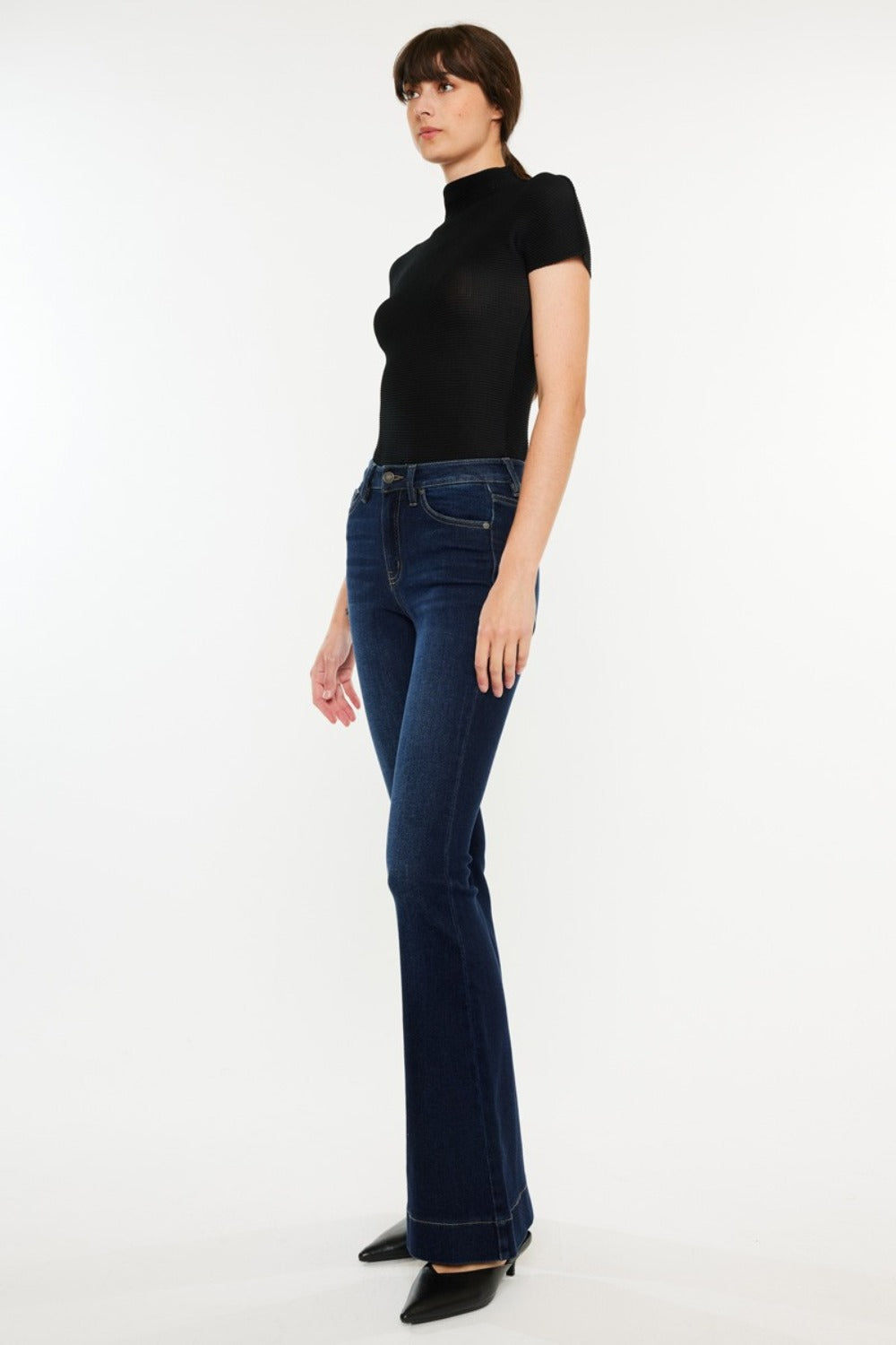 Kancan High Rise Slim Flare Jeans - AMIN Clothing 