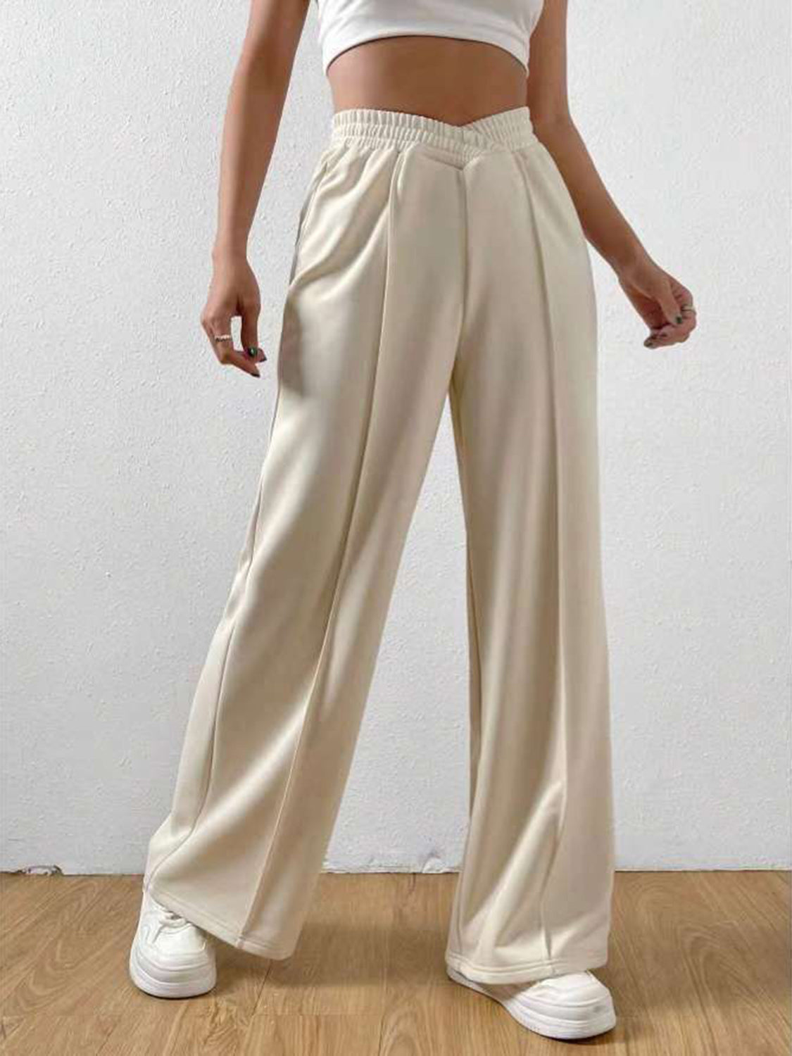 Elastic Waist Wide Leg Pants - AMIN Clothing 