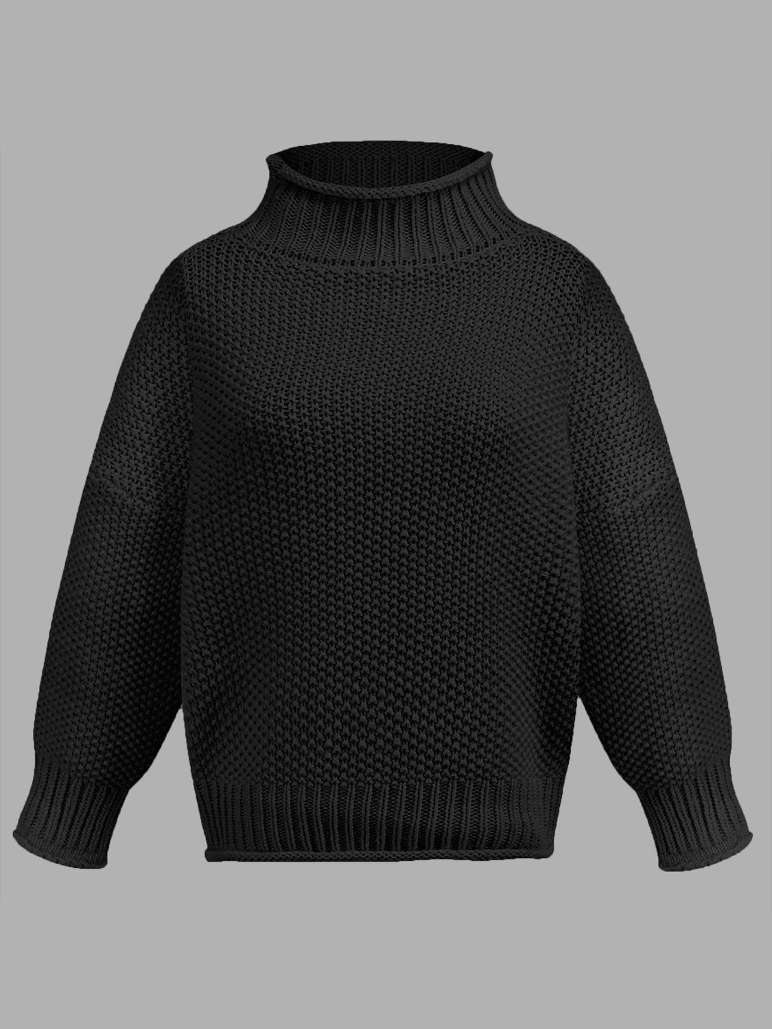 Turtleneck Long Sleeve Sweater - AMIN Clothing 