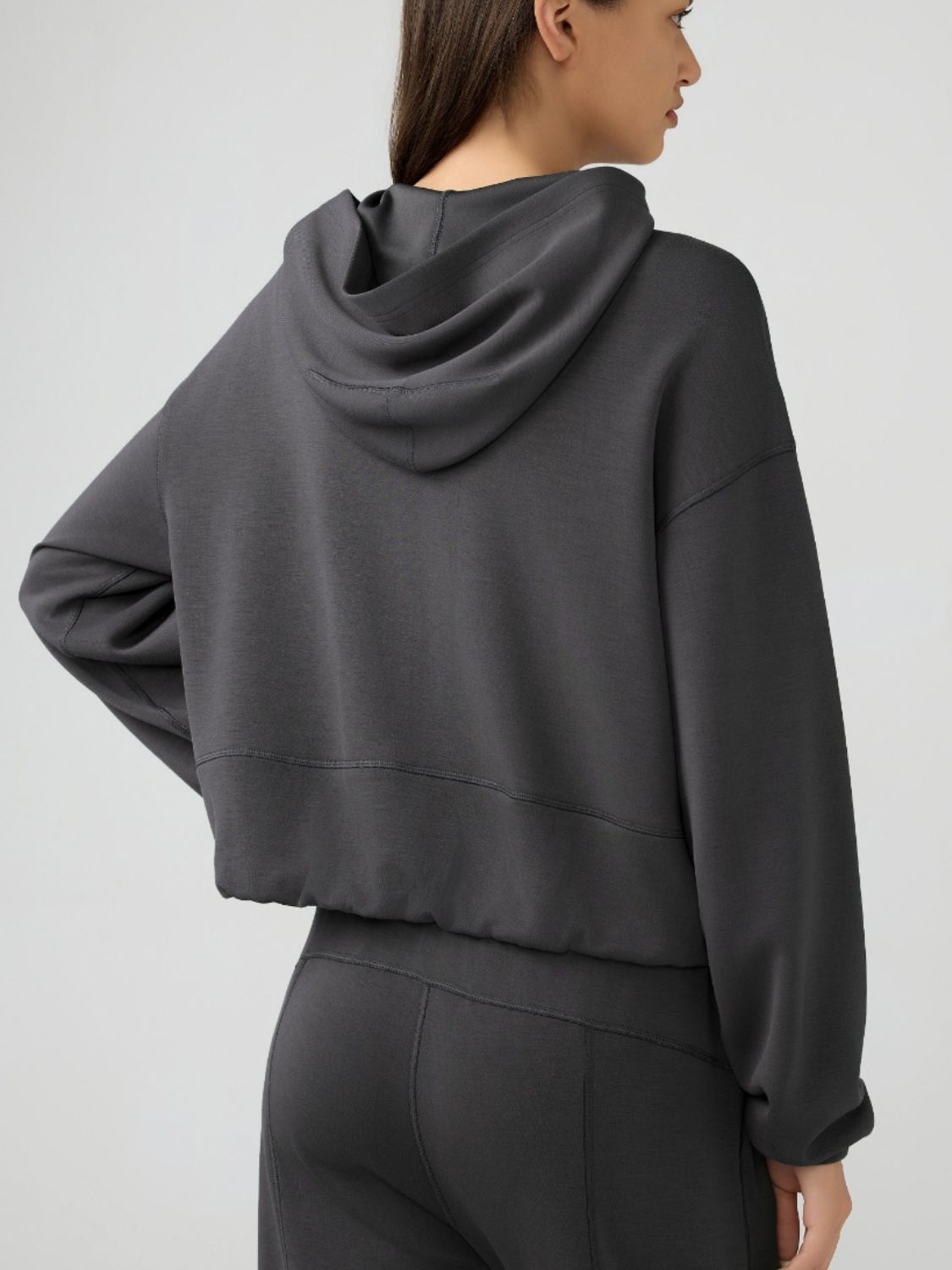 Millennia Zip Up Dropped Shouder Active Hooded - AMIN Clothing 