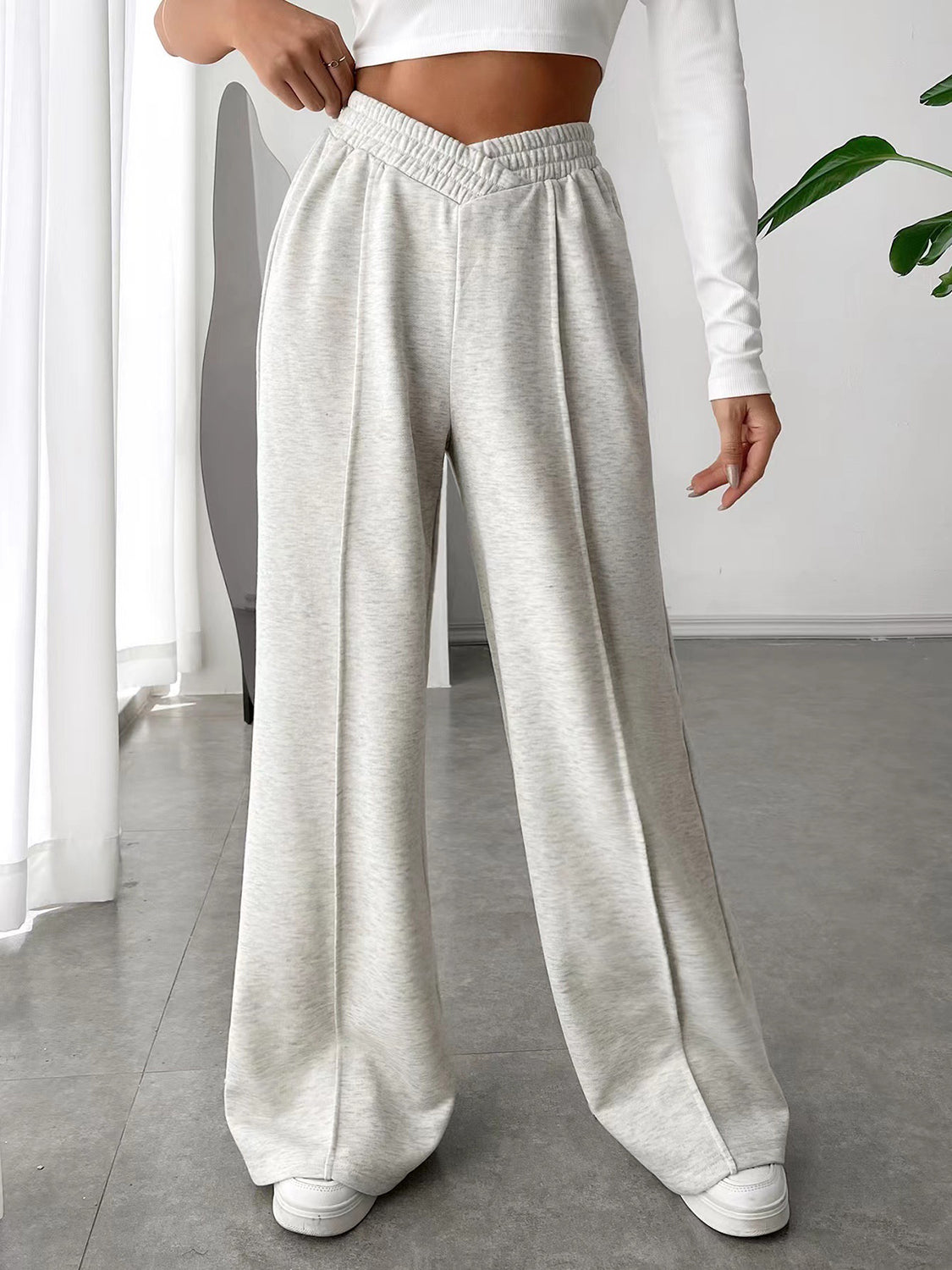 Elastic Waist Wide Leg Pants - AMIN Clothing 