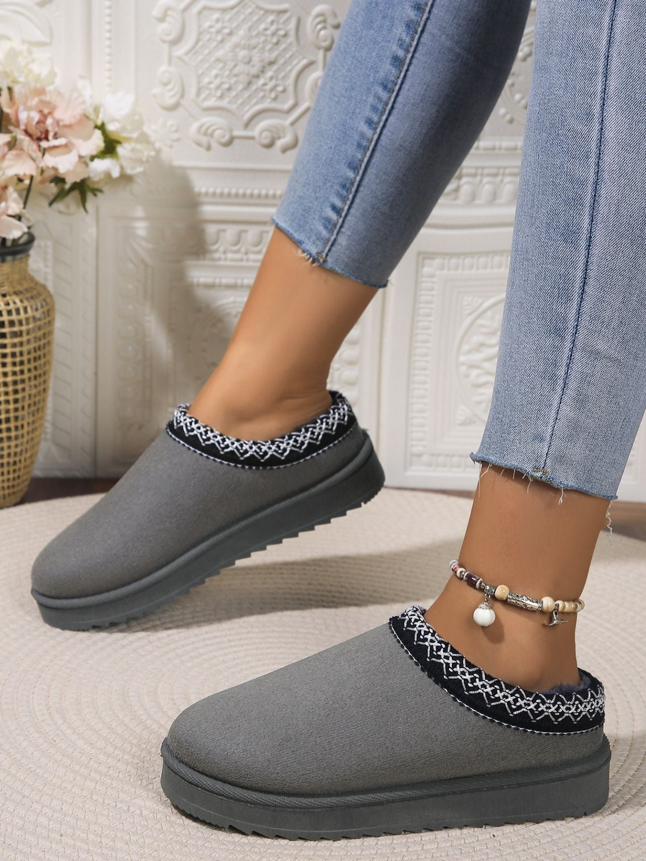 Round Toe Platform Slippers - AMIN Clothing 