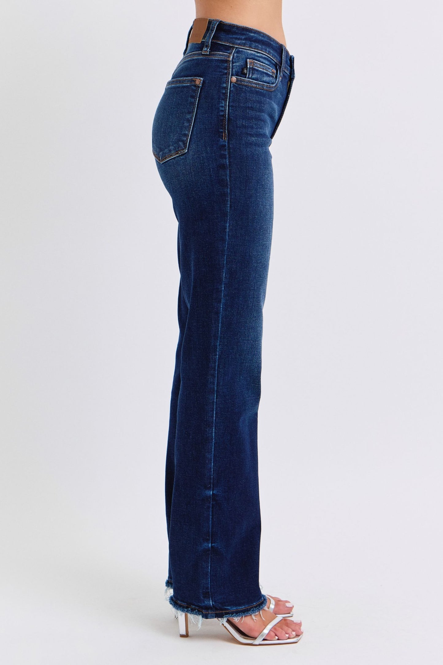 Judy Blue Full Size Raw Hem Straight Leg Jeans - AMIN Clothing 