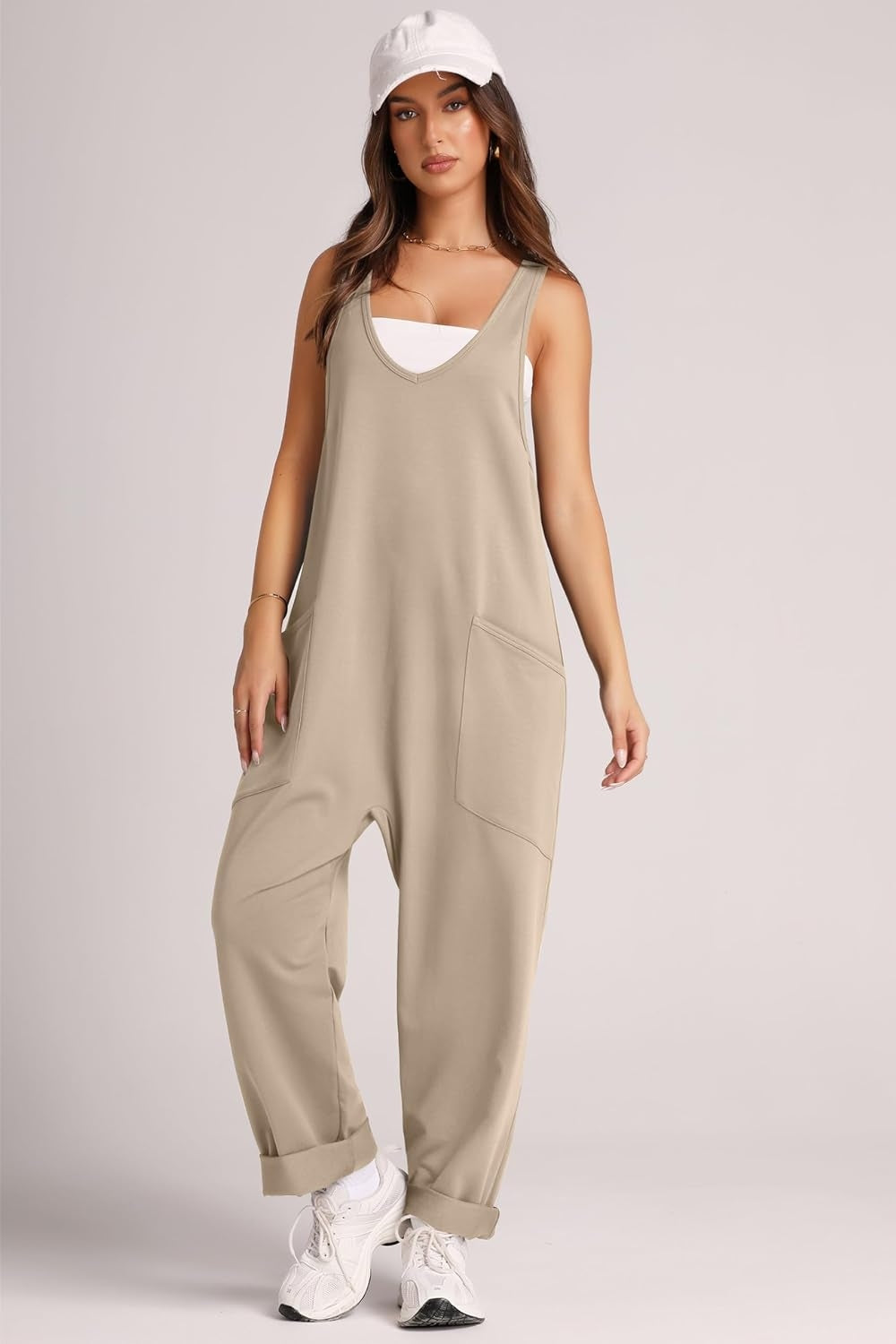 Lovelet Wide Strap Jumpsuit with Pockets - AMIN Clothing 