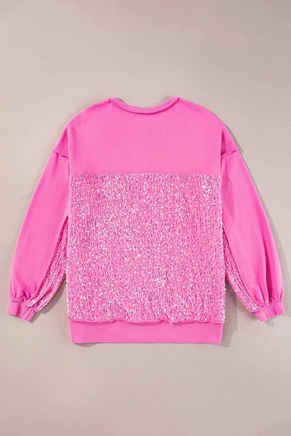 Sequin Half Button Long Sleeve Sweatshirt - AMIN Clothing 