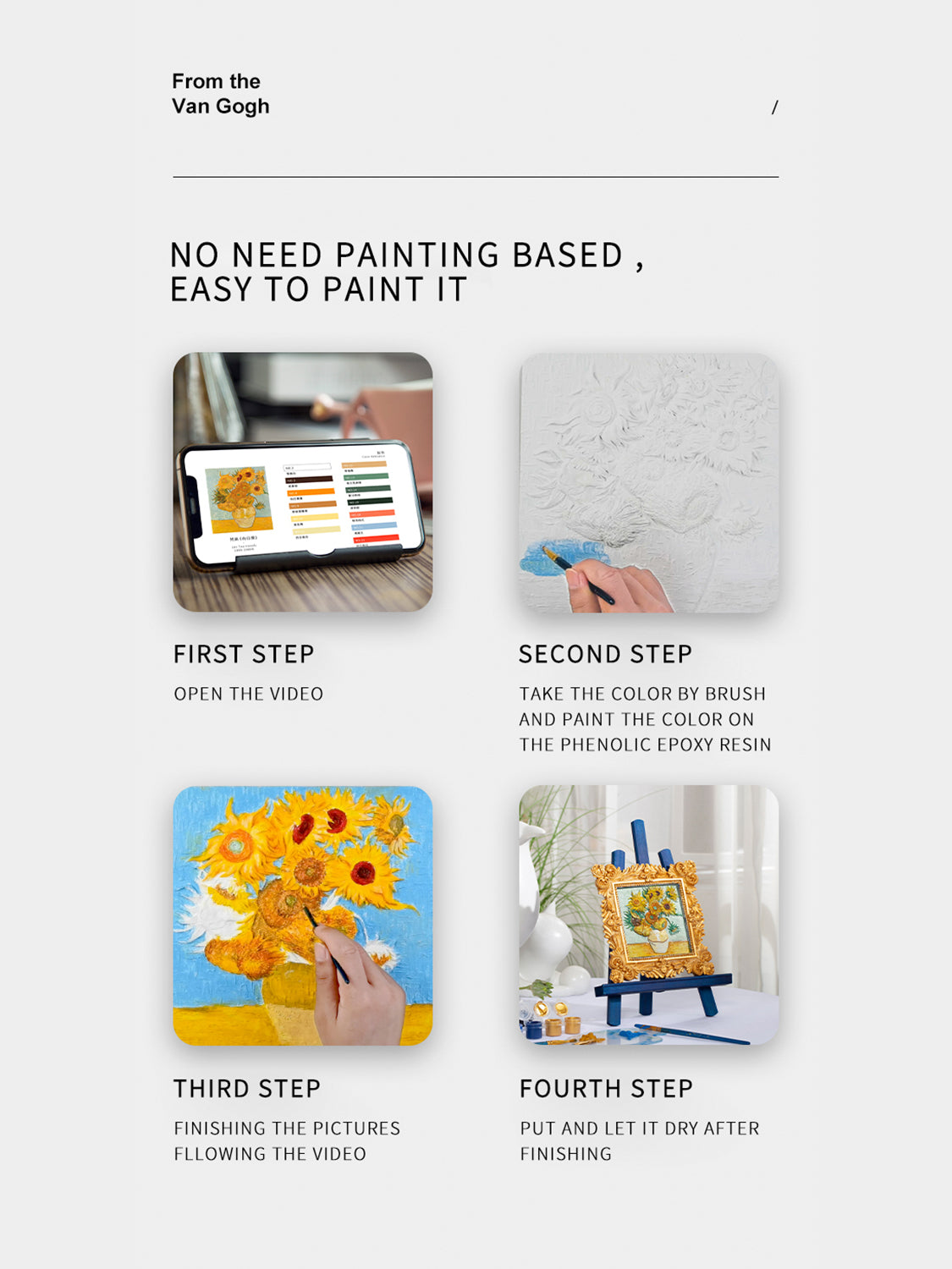 Relief Van Gogh's Irises DIY 3D Oil Painting Kit - AMIN Clothing 