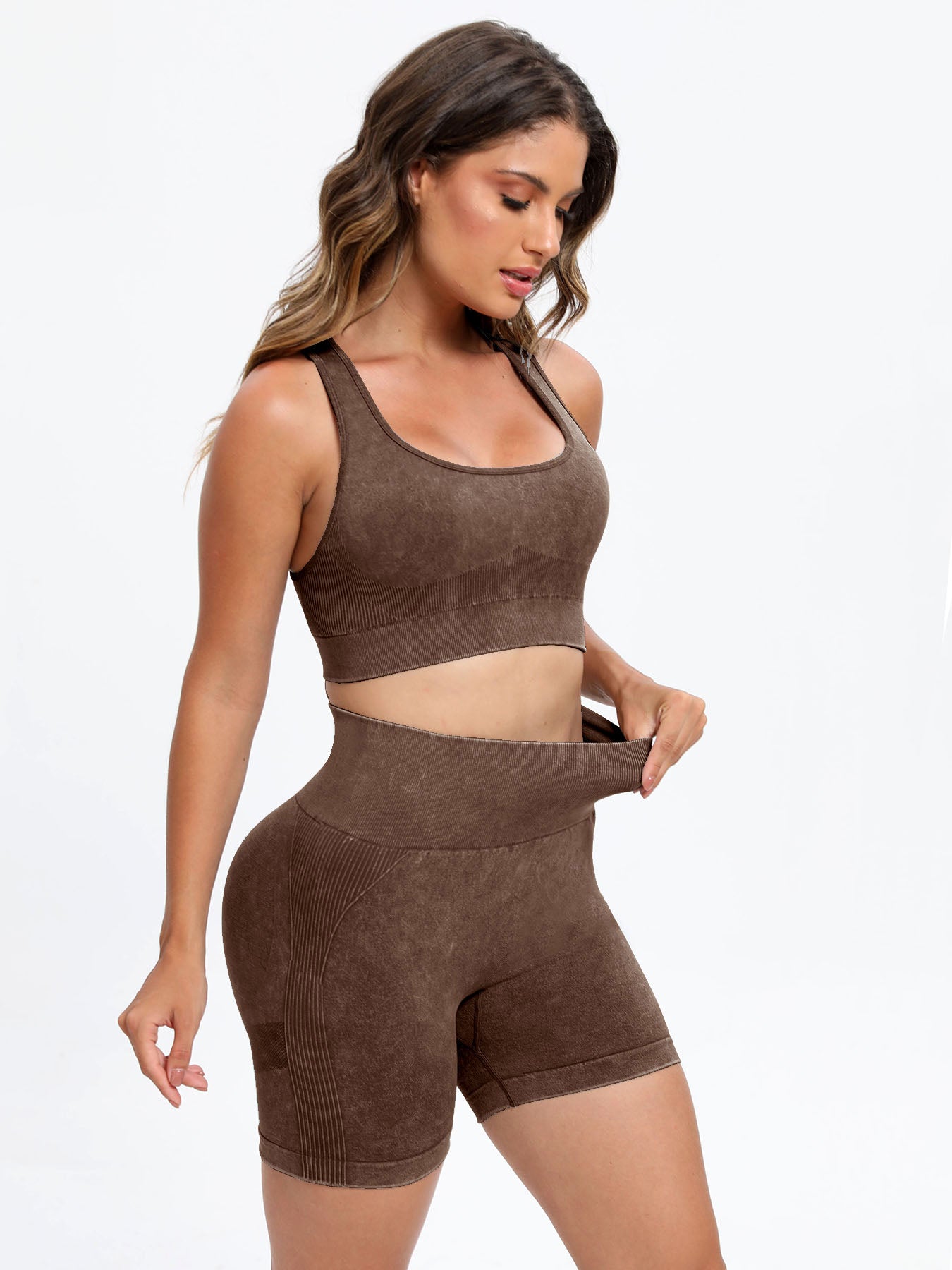 Scoop Neck Wide Strap Top and Shorts Active Set - AMIN Clothing 