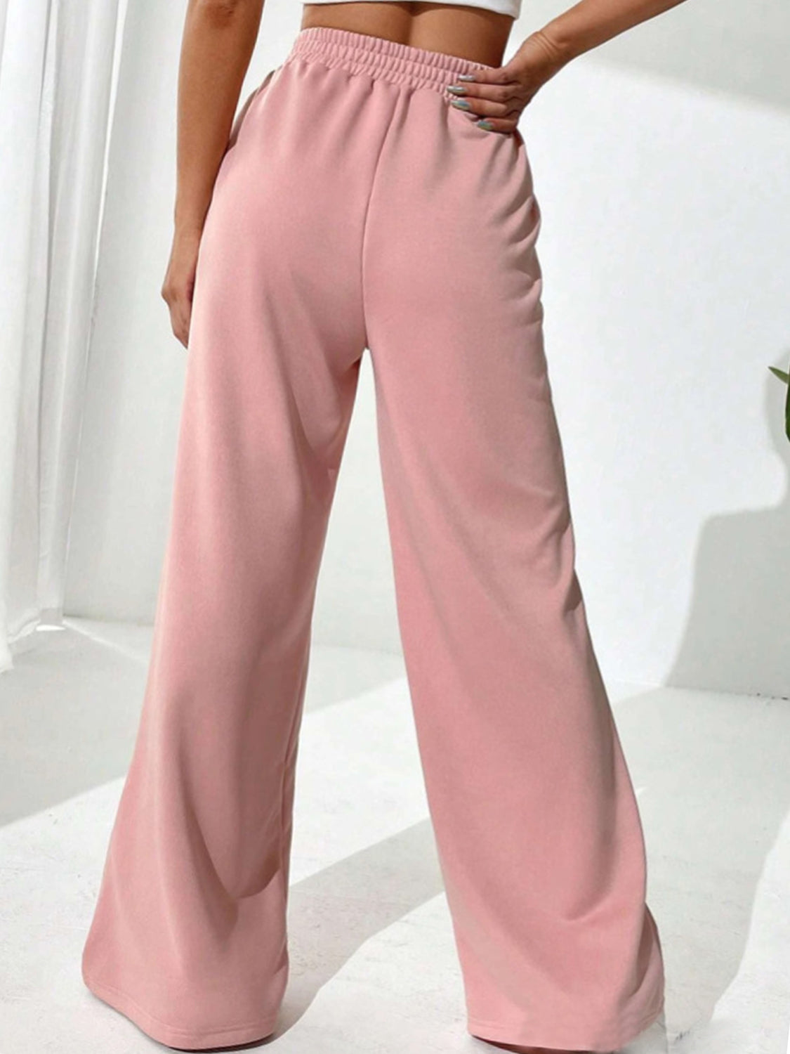 Elastic Waist Wide Leg Pants - AMIN Clothing 