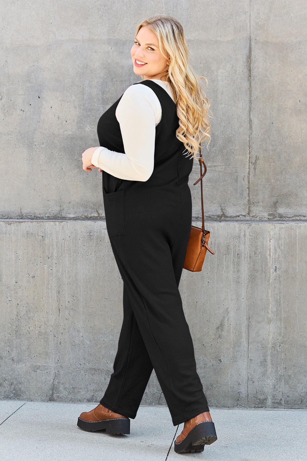 Double Take Full Size Sleeveless Straight Jumpsuit - AMIN Clothing 